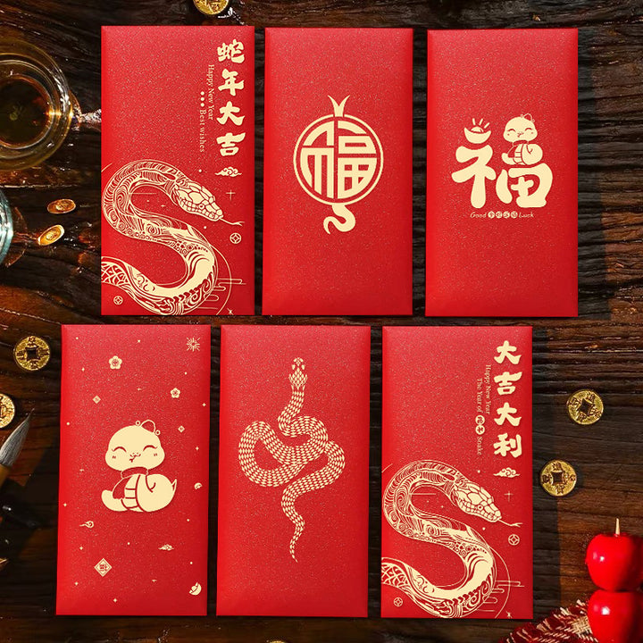 10pcs year of the snake chinese red envelope lucky money envelopes