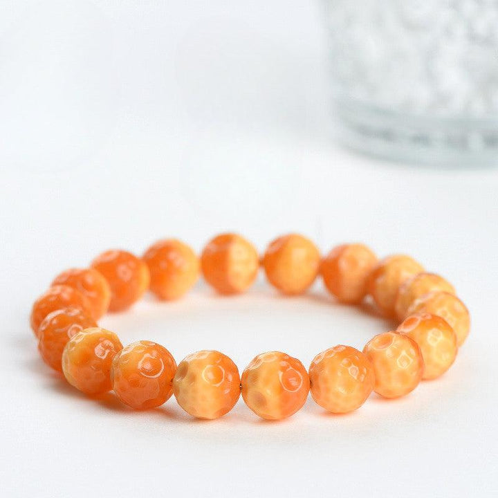 13mm myanmar yellow dragon jade bead bracelet