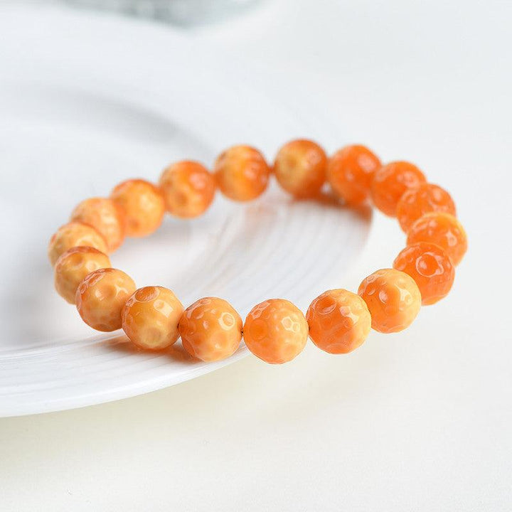 13mm myanmar yellow dragon jade bead bracelet