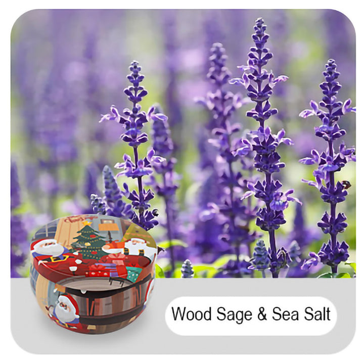 2024 christmas gift tin wood sage and sea salt aromatherapy scented candle gift box