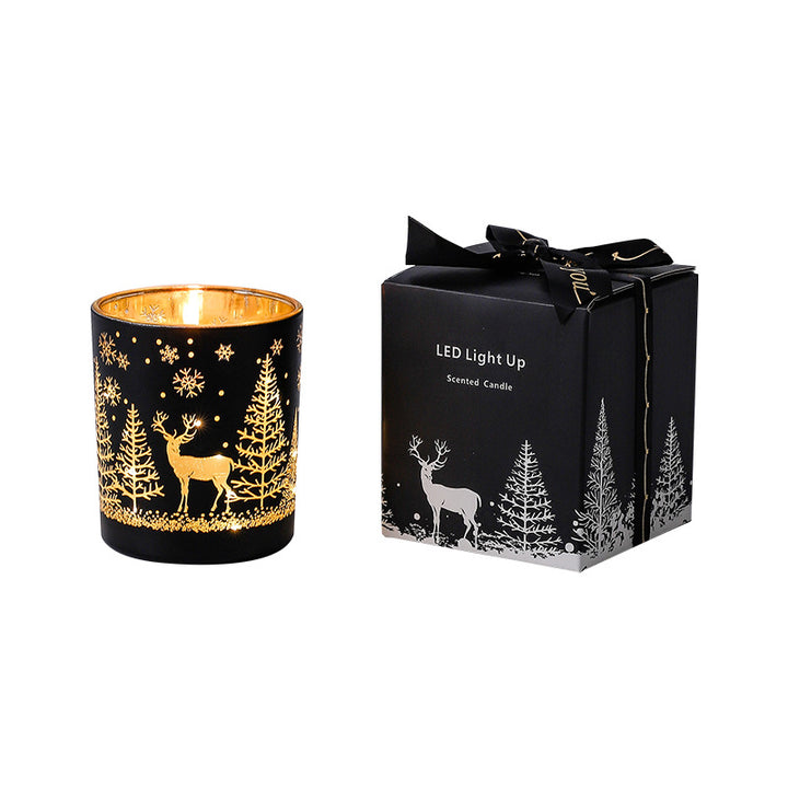 2024 christmas led hollow glass aromatherapy scented candle