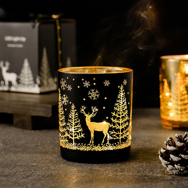 2024 christmas led hollow glass aromatherapy scented candle