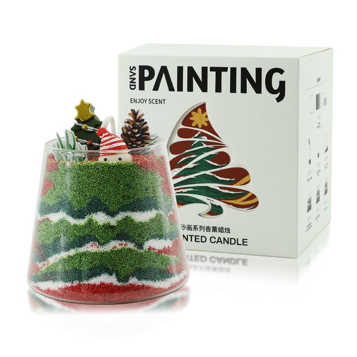 2024 christmas sand painting soy wax scented candle gift set