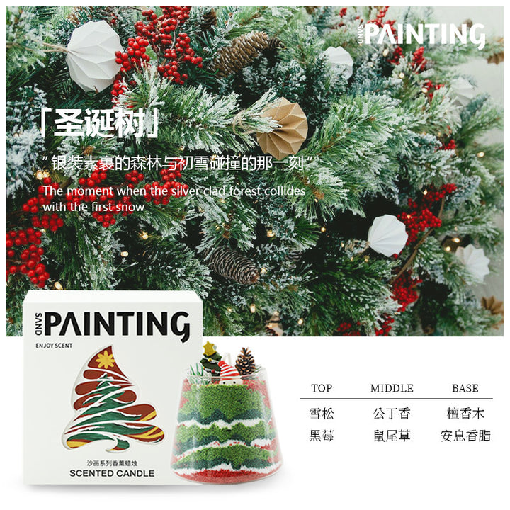 2024 christmas sand painting soy wax scented candle gift set