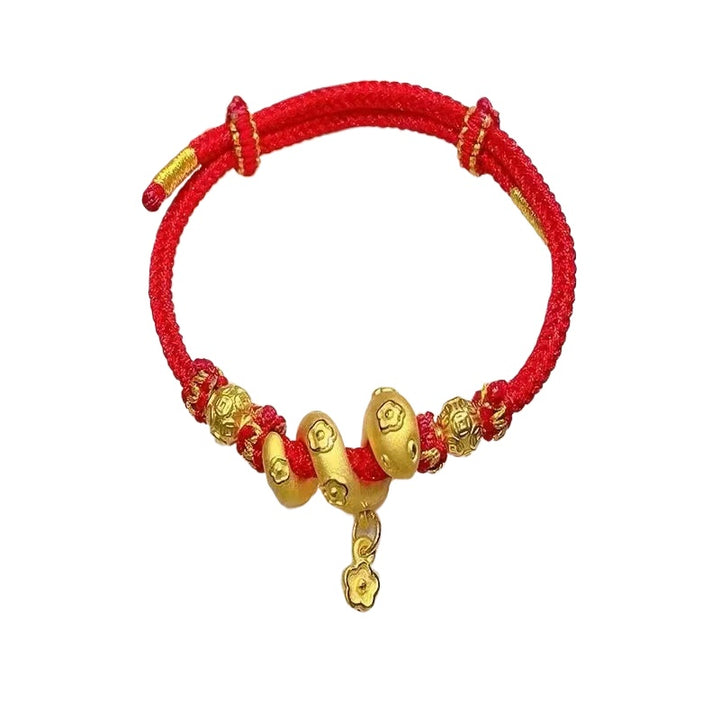 2025 snake year coiled snake red string harmony braided bracelet