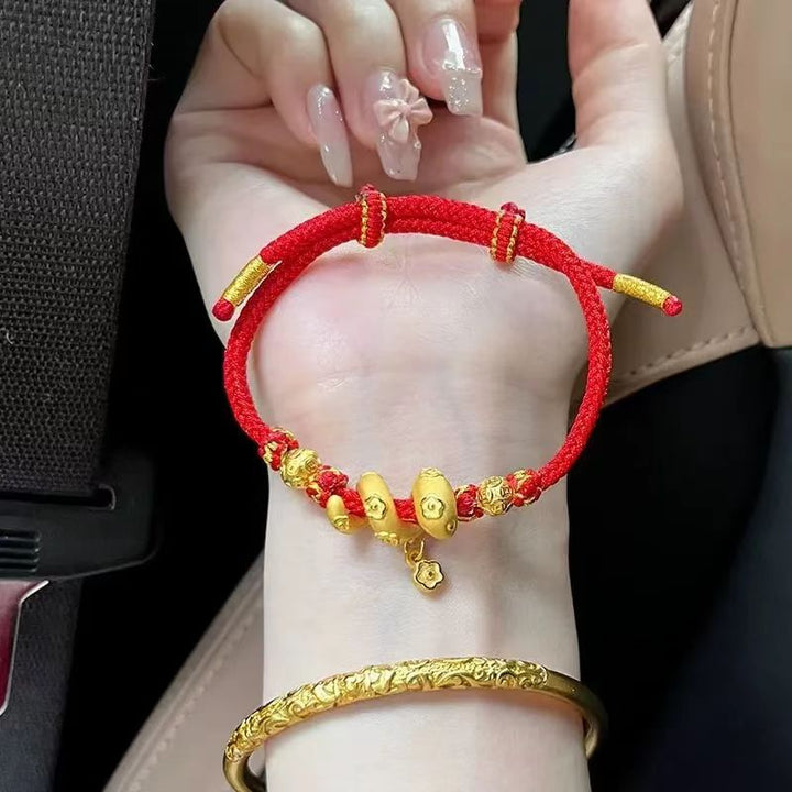 2025 snake year coiled snake red string harmony braided bracelet