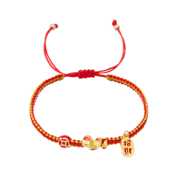 2025 year of snake handmade red string protection braided bracelet