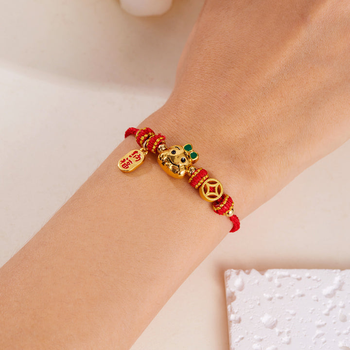 2025 year of snake handmade red string protection braided bracelet