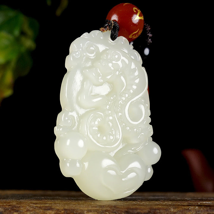 2025 year of snake jade zodiac prosperity necklace pendant