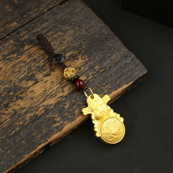 2025 year of snake zodiac and wealth god keychain pendant