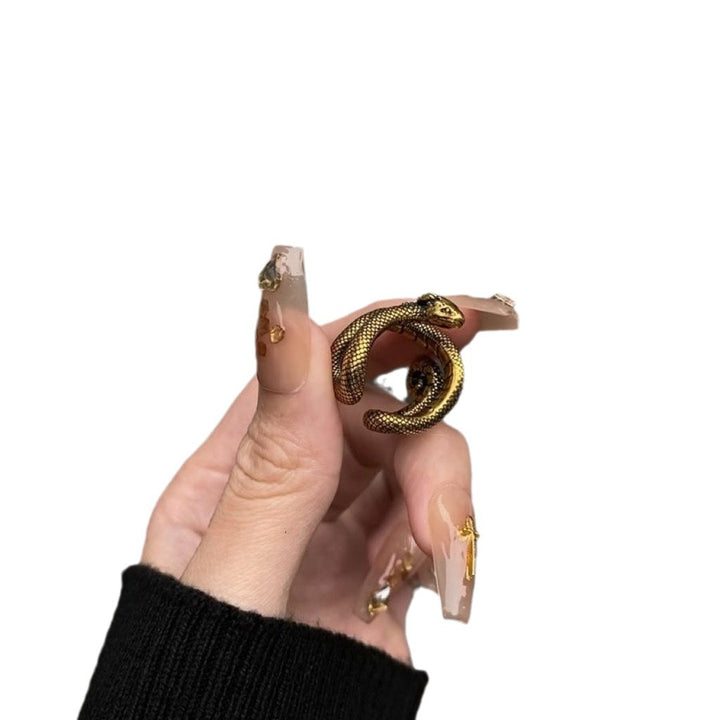 2025 year of the snake gold punk adjustable protection ring