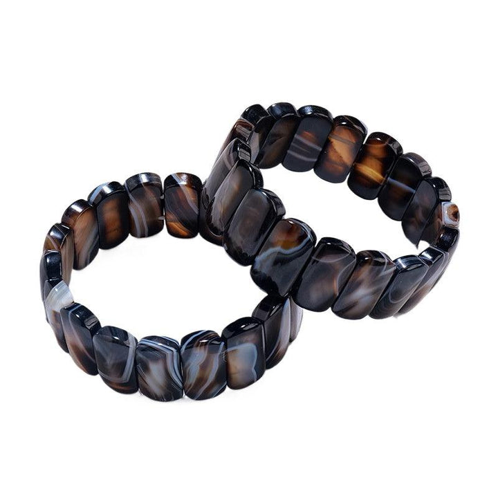 22mm agate bamboo strap crystal bracelet