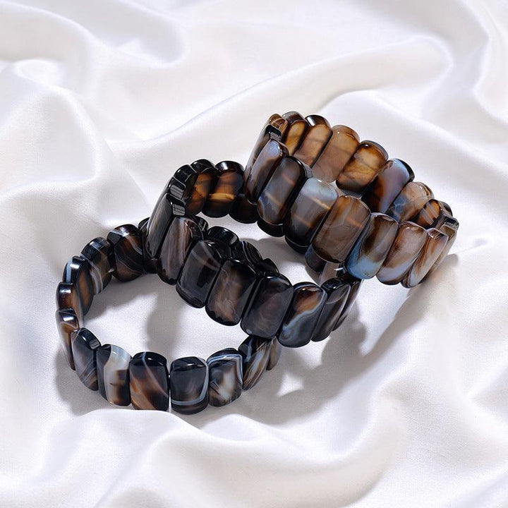 22mm agate bamboo strap crystal bracelet