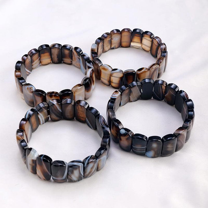 22mm agate bamboo strap crystal bracelet