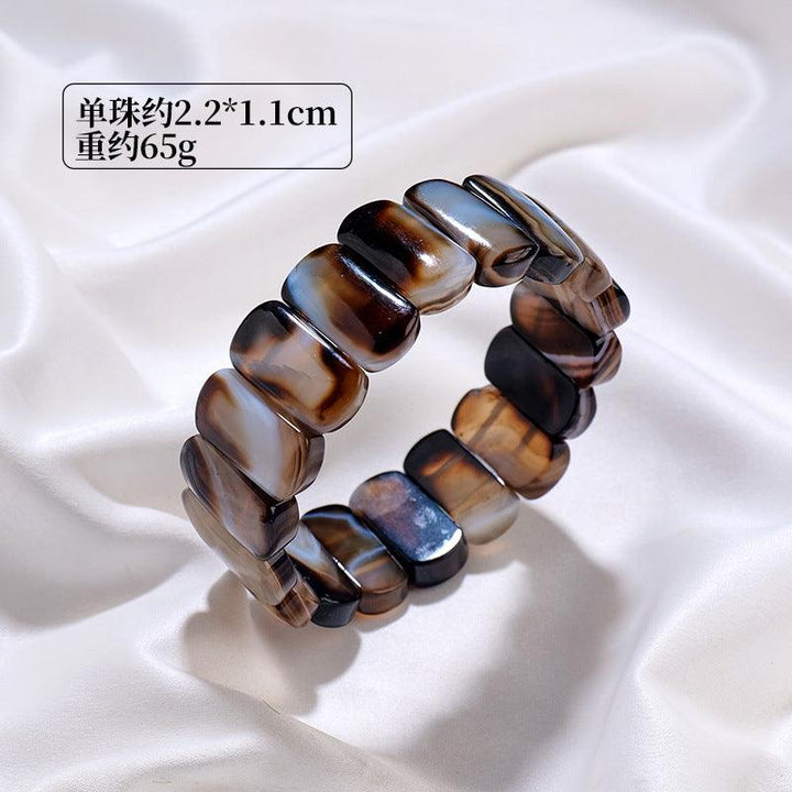 22mm agate bamboo strap crystal bracelet