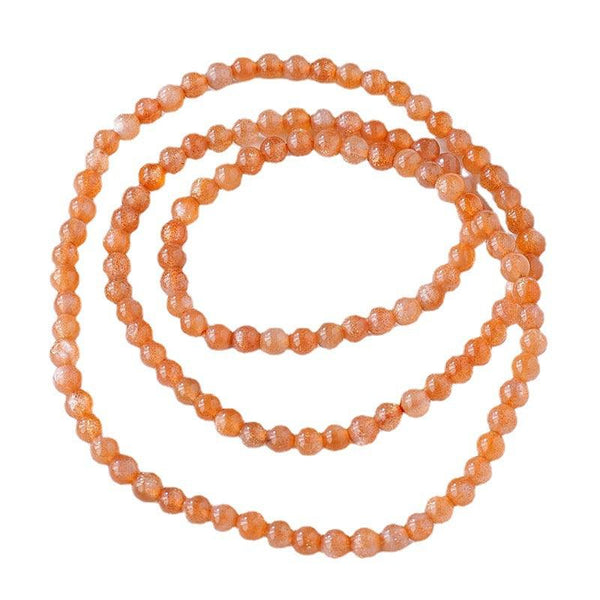 4mm golden sunstone multi layer beaded crystal bracelet