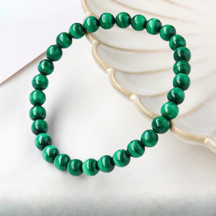 6mm malachite beaded crystal bracelet