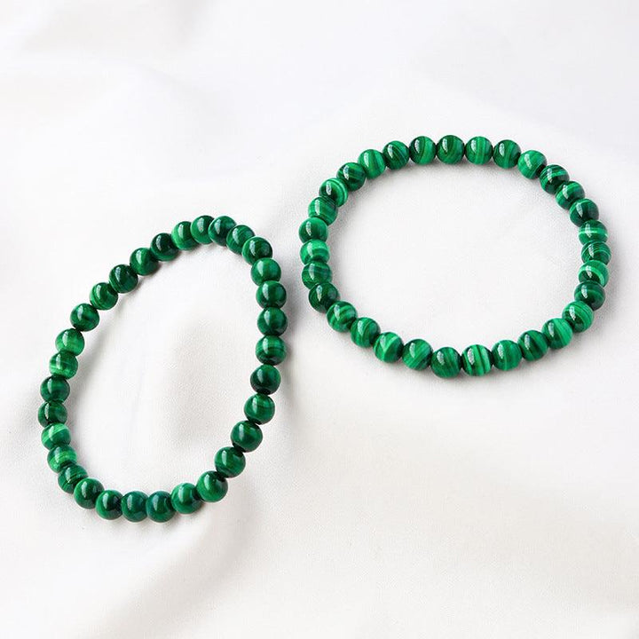 6mm malachite beaded crystal bracelet