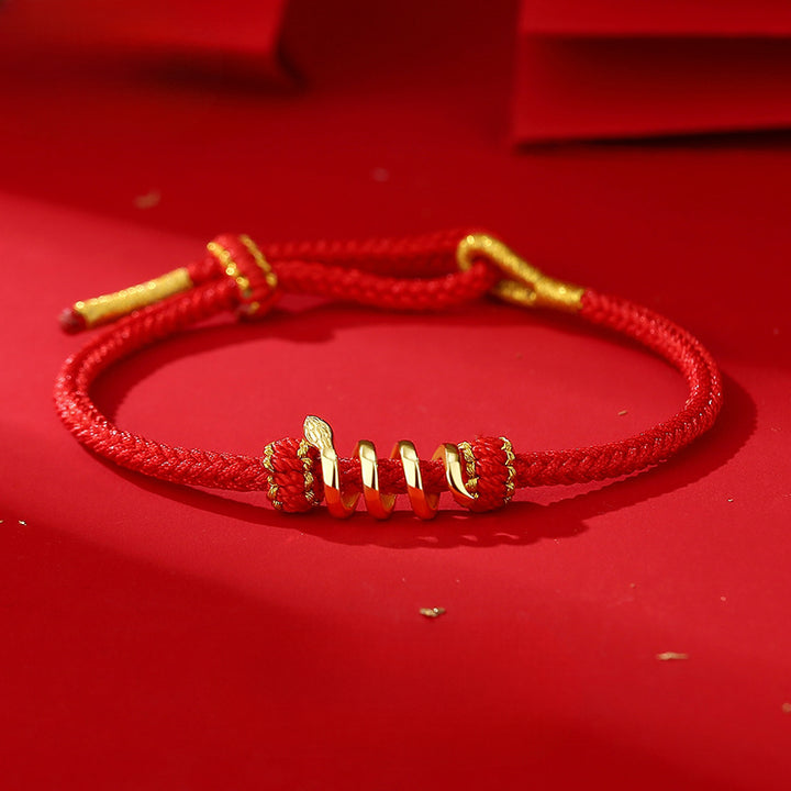 925 sterling silver year of snake red string lucky braided bracelet