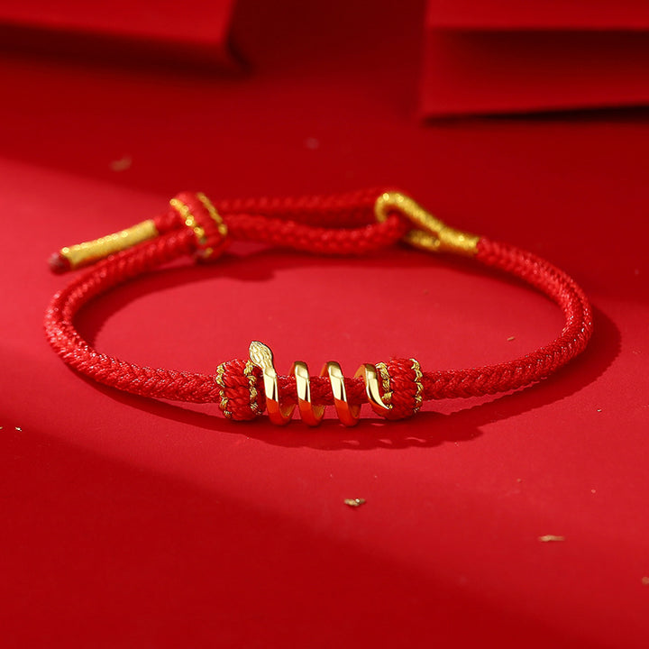 925 sterling silver year of snake red string lucky braided bracelet