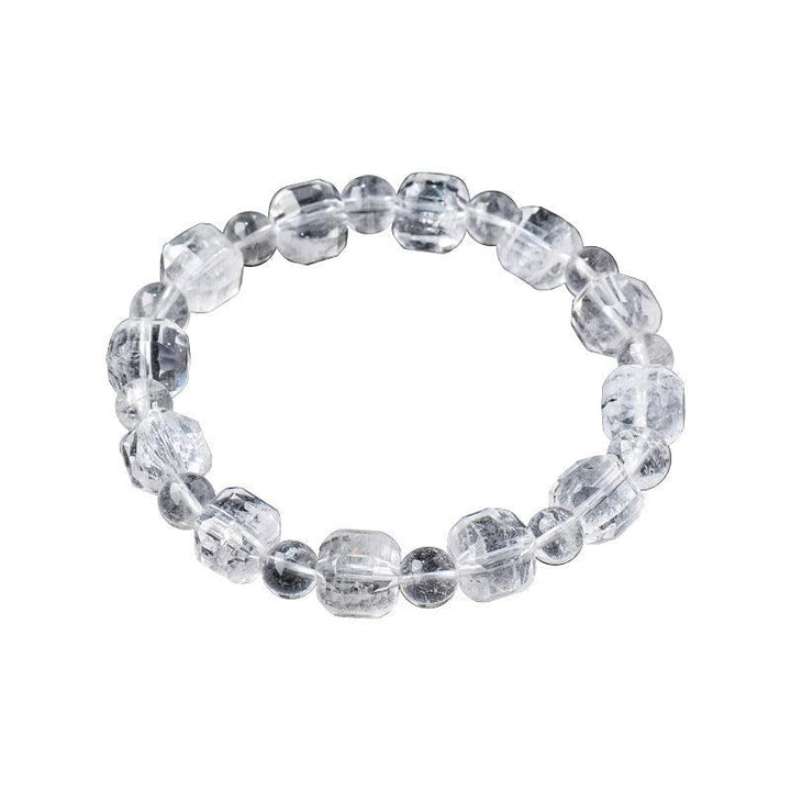 9mm clear quartz crystal sugar cube beaded bracelet