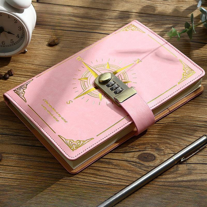 a5-vintage-combination-lock-notebook-private-diary-pink