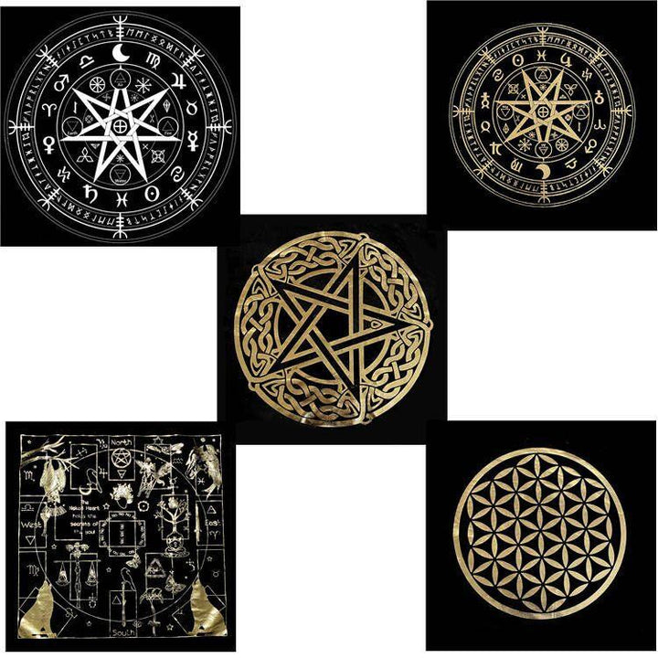 details of altar black tarot playmat witchcraft ritual supplies cloths