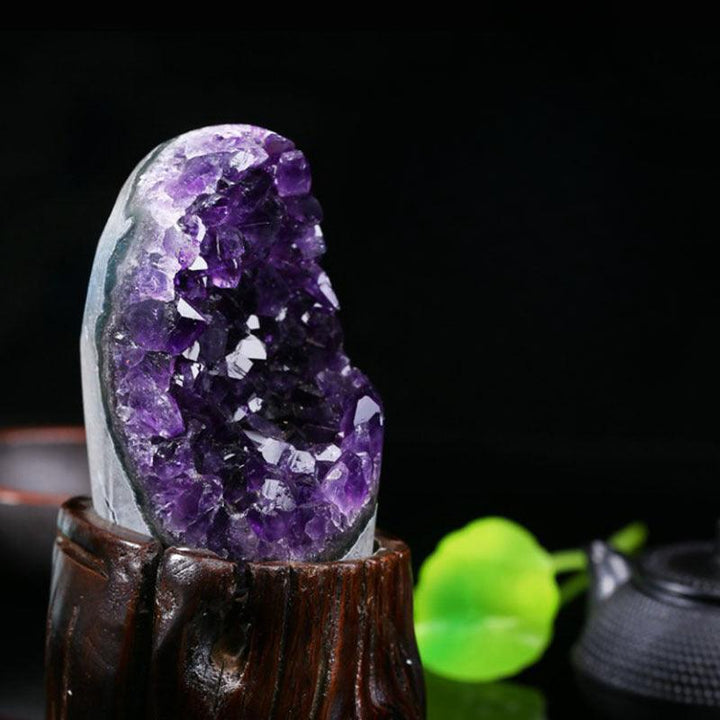 an amethyst cave demagnetizing tool fortune drawing ornament on the table