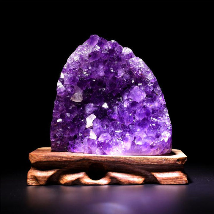 an amethyst cave demagnetizing tool fortune drawing ornament on the black table