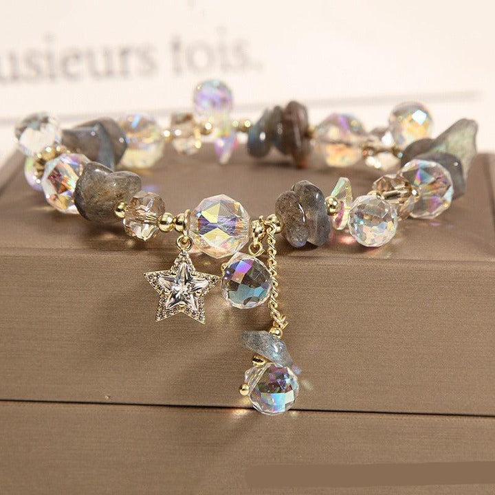 details of amethyst star healing and energy crystal bracelet