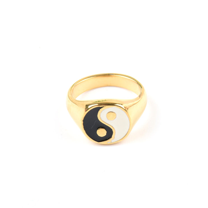 bagua yin yang stainless steel feng shui energy balance ring