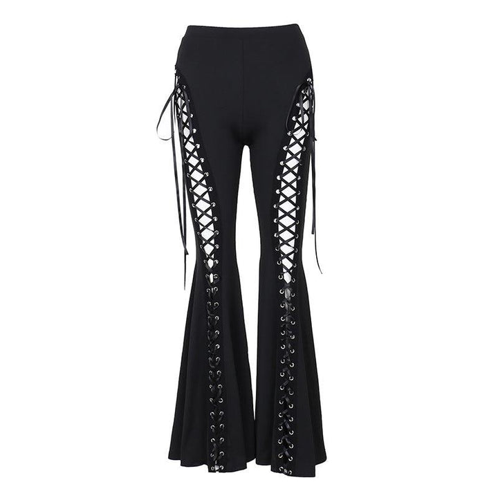 black gothic punk street fashion pant