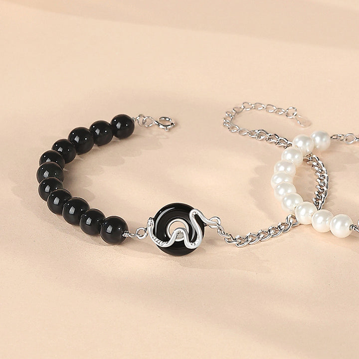 black onyx peace buckle year of the snake luck lovers bracelet