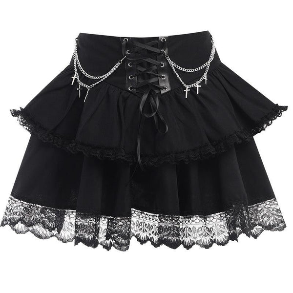 a black punk short gothic dress