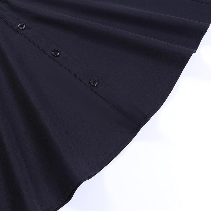 details of a black sleeveless polo gothic lolita short dress