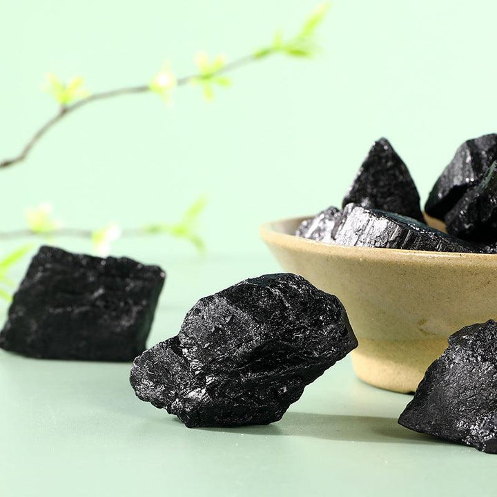 details of black tourmaline crystal stones aromatherapy stones