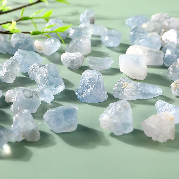 details of blue quartz crystal raw healing stone aromatherapy incense stone