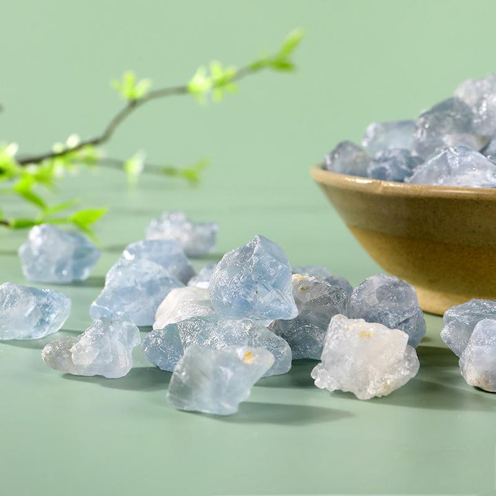 details of blue quartz crystal raw healing stone aromatherapy incense stone