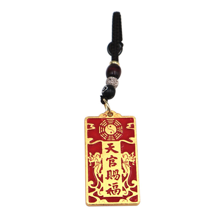 brass tian guan ci fu wealth keychain pendant