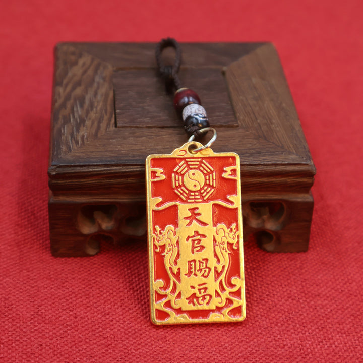 brass tian guan ci fu wealth keychain pendant