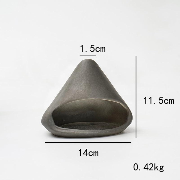 size of grey ceramic incense cone shape burner holder