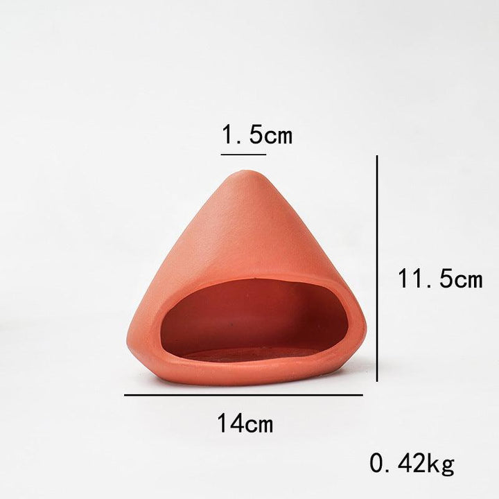 size of red ceramic incense cone shape burner holder