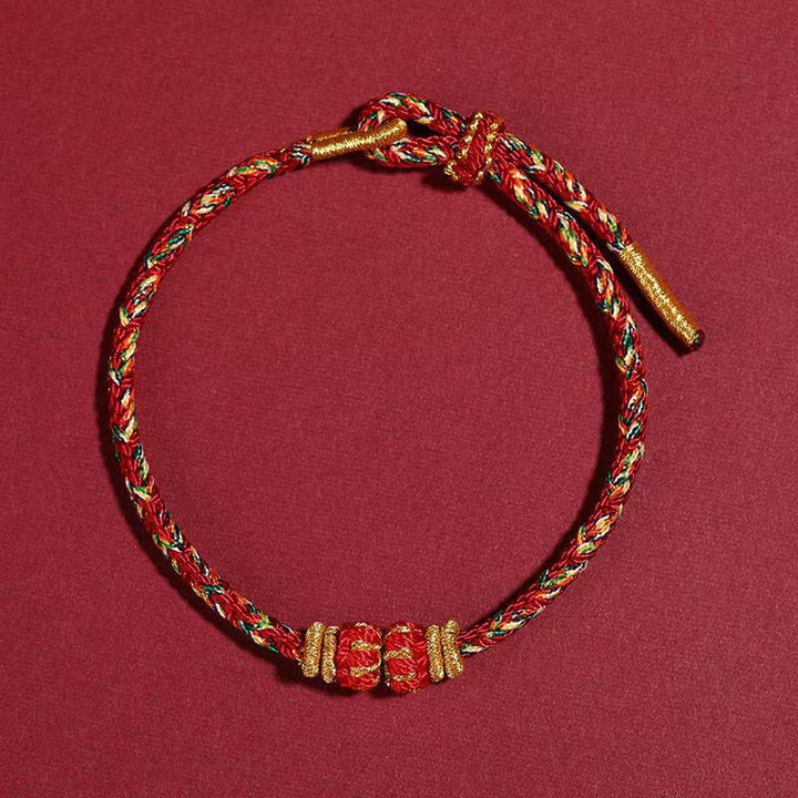 chinese zodiac natal guardian luck protection braided string bracelet