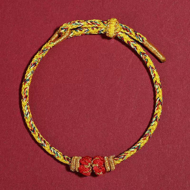 chinese zodiac natal guardian luck protection braided string bracelet