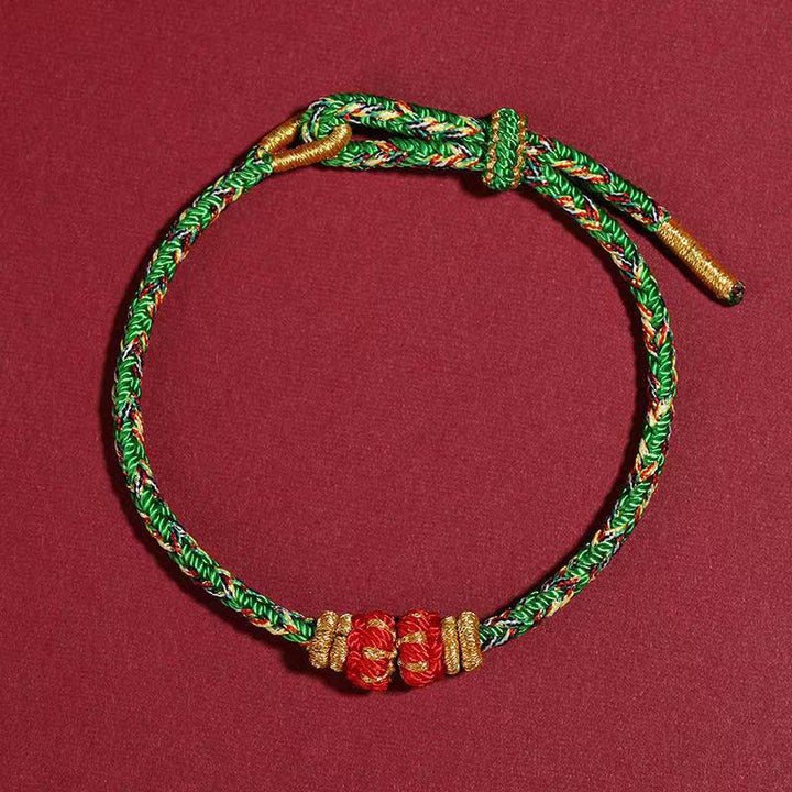 chinese zodiac natal guardian luck protection braided string bracelet