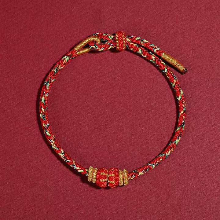 chinese zodiac natal guardian luck protection braided string bracelet