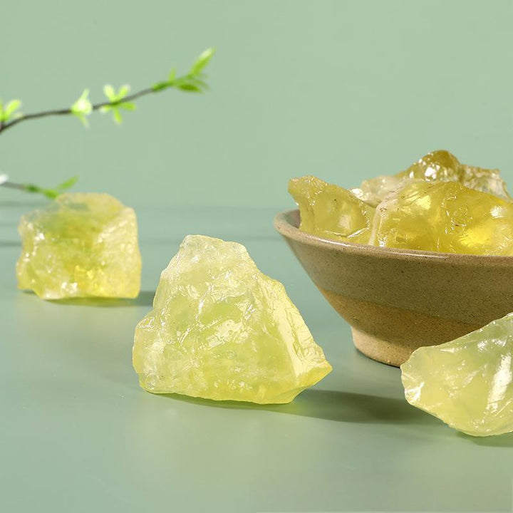 details of citrine crystal raw stone aromatherapy incense stone