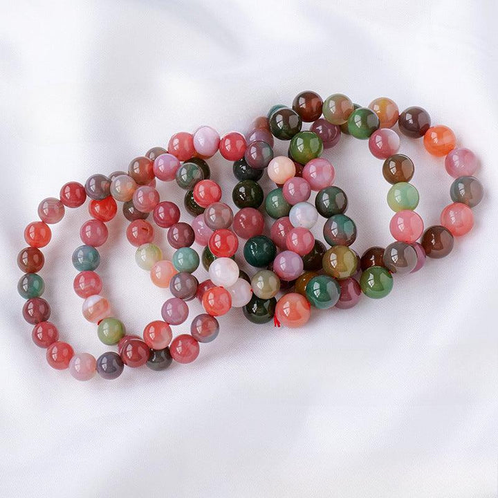 colorful salt source agate beaded crystal bracelet