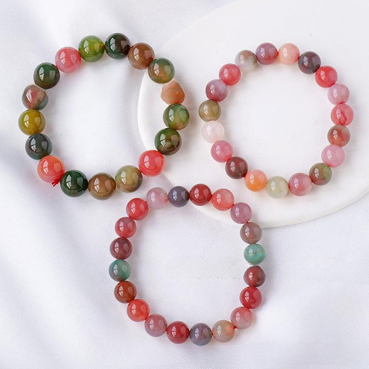 colorful salt source agate beaded crystal bracelet