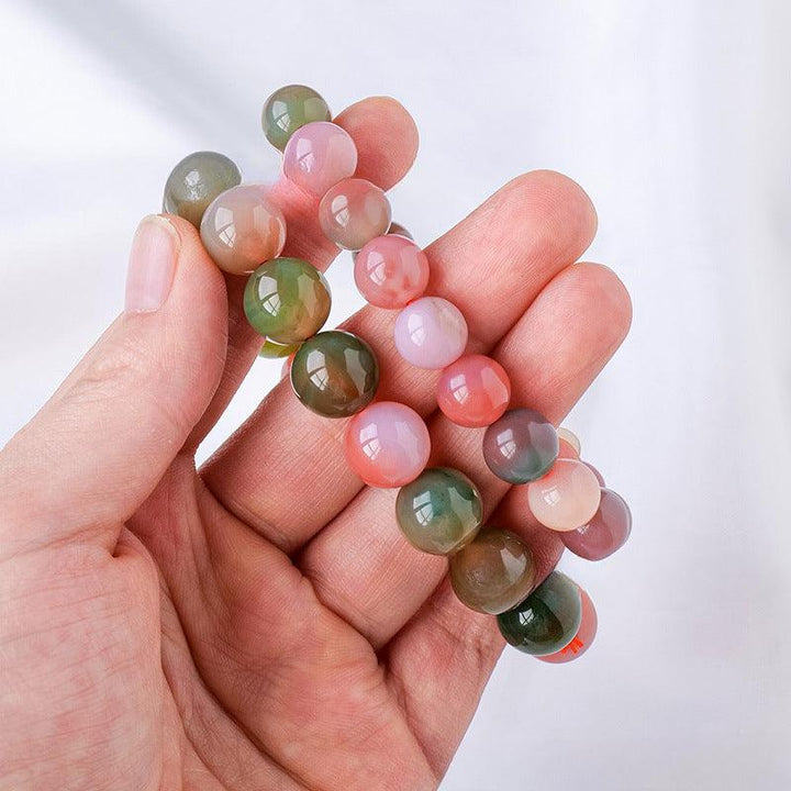 colorful salt source agate beaded crystal bracelet